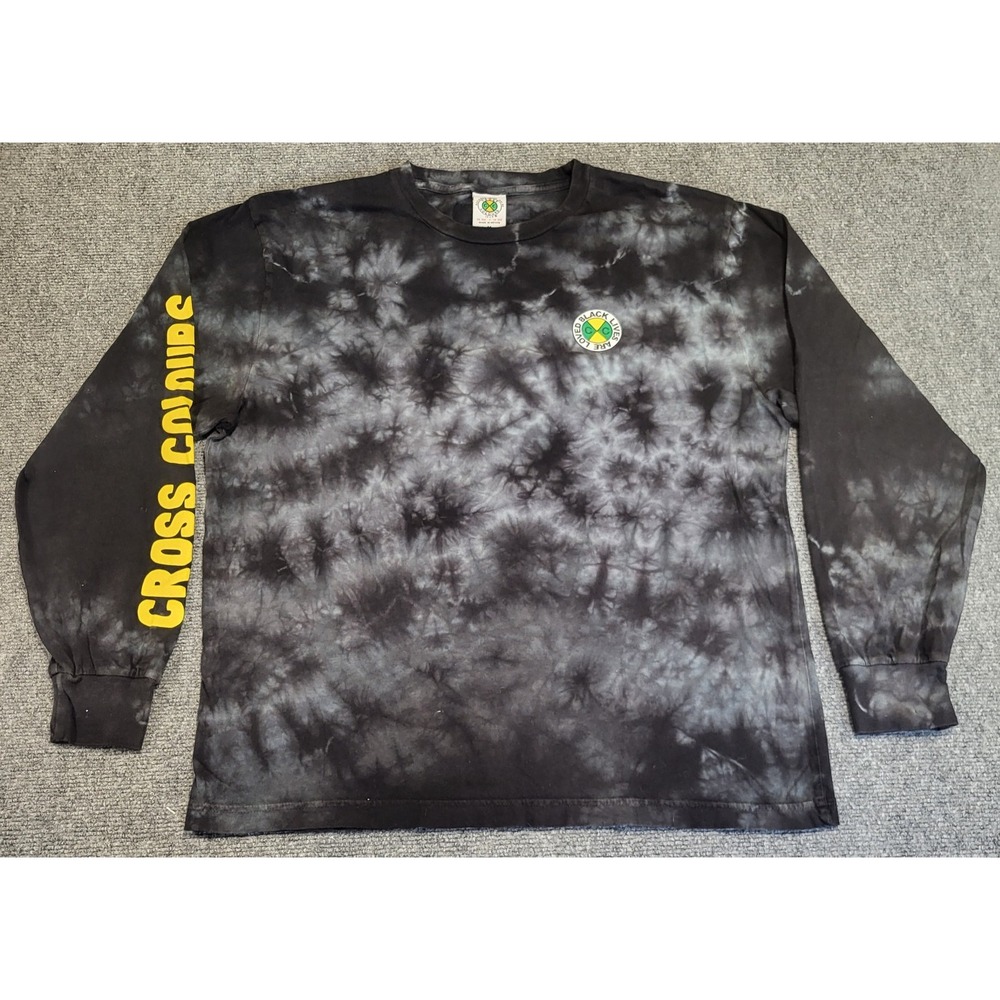 Cross Colours Long Sleeve "Black Lives For Peace" Tie-Dye T-Shirt Size Medium